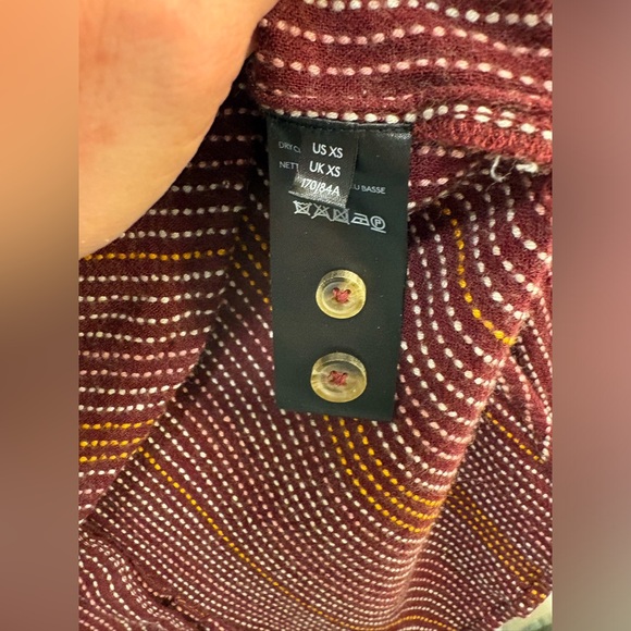 ANTHROPOLOGIE Isadora Wool Blend Stripe Red Button Back Tunic Shirt Size XS - Picture 10 of 11